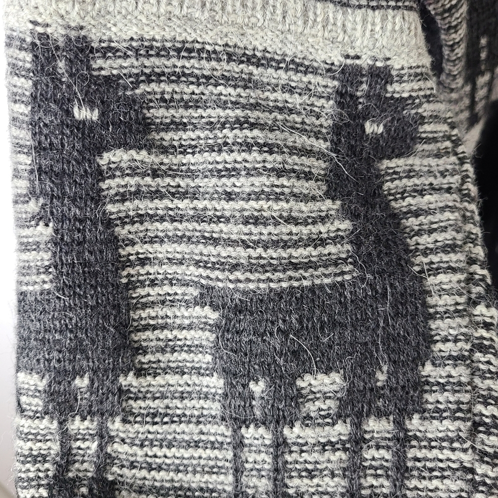 Alpaca Peruvian Wool Grandpa Vintage Cardigan Sweater - Picture 6 of 7